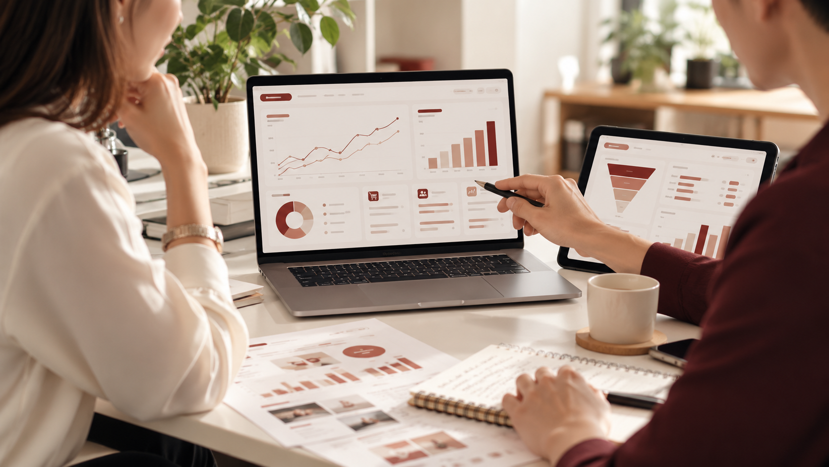 Minh họa phân tích dữ liệu và hiệu quả hoạt động Digital Marketing